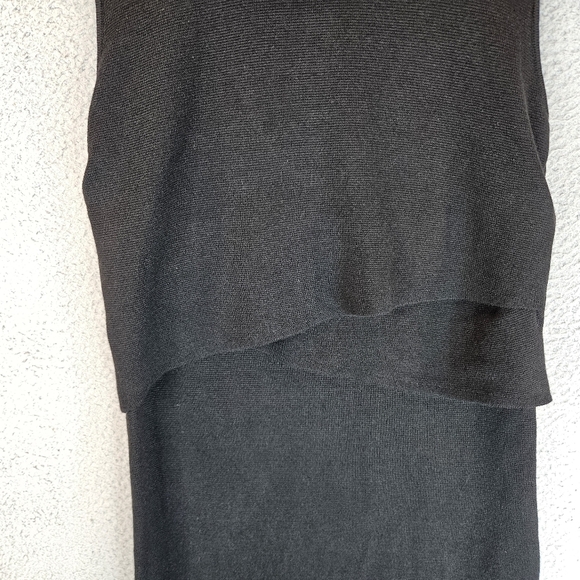 Ripe Womens Maternity Layered Nursing Flap Black Knit Dress Sz S Mock Neck Midi - Picture 3 of 11